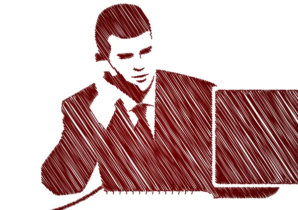 Silhouette d'homme d'affaires et appel téléphonique — Image vectorielle