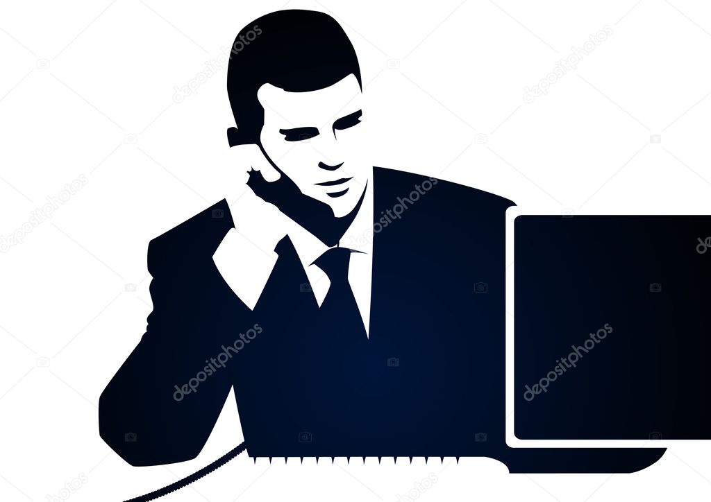 Businessman and phone call