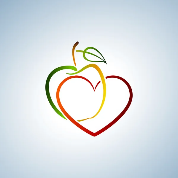 Elma ve kalp — Stockvector