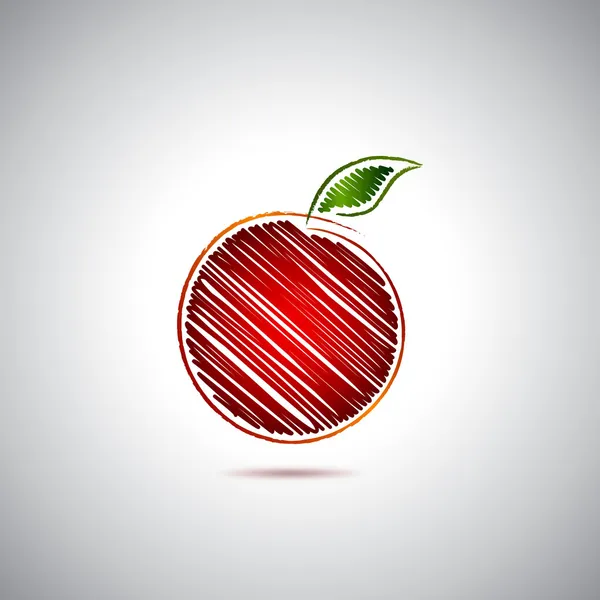 Kırmızı elma logosu — Stock Vector