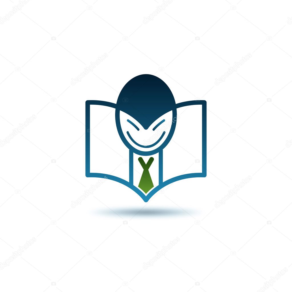 Smiling man reading book