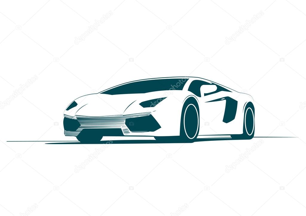 White sport car and racing