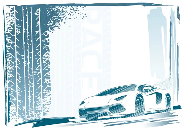 Cadre de voiture sport — Image vectorielle