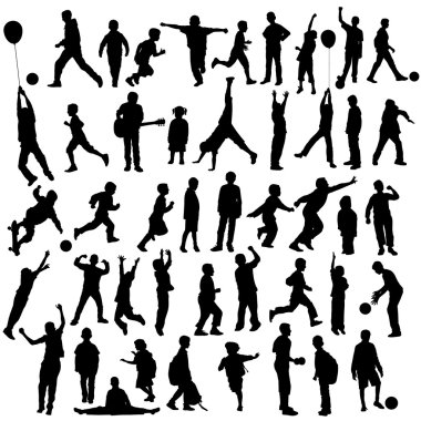 çocukların Silhouettes