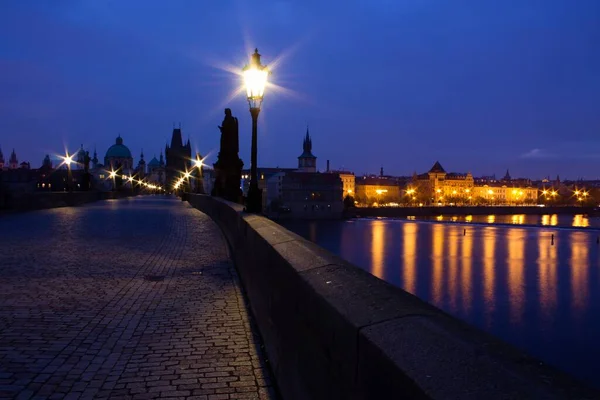 Vue Depuis Milieu Pont Charles Prague Sur Front Mer — Photo