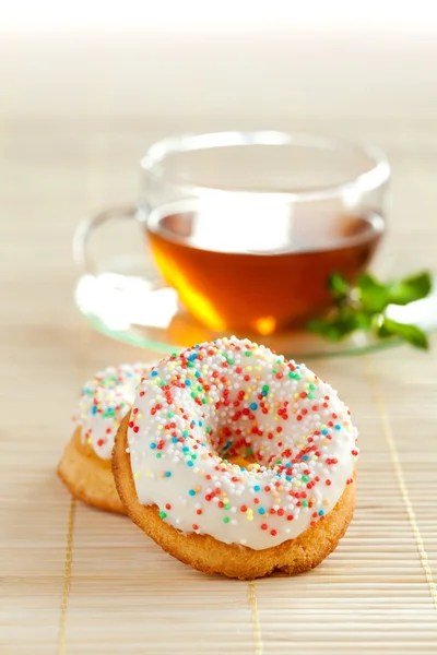 Cup of tea and doughnut
