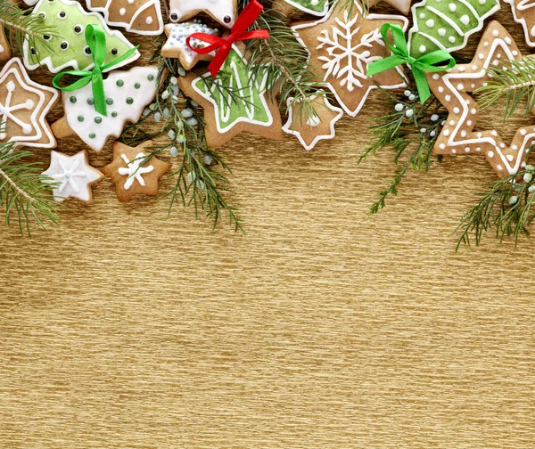 Navidad jengibre y miel galletas fondo . —  Fotos de Stock