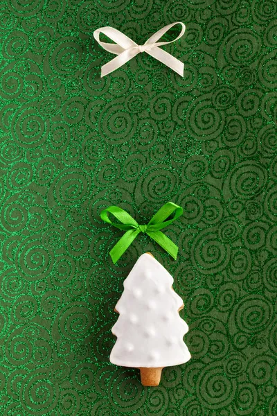 Natal Fir árvore cookie fundo — Fotografia de Stock