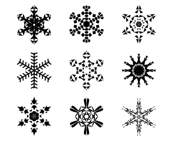 Copos de nieve vector conjunto — Vector de stock