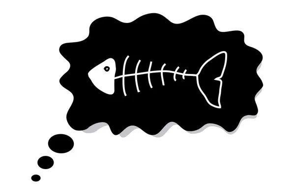 Σκελετό των ψαριών. σκέψεις των ψαριών. — Διανυσματικό Αρχείο