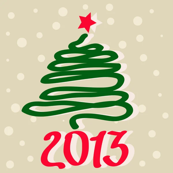 Χριστουγεννιάτικο δέντρο. έτος 2013. — Διανυσματικό Αρχείο