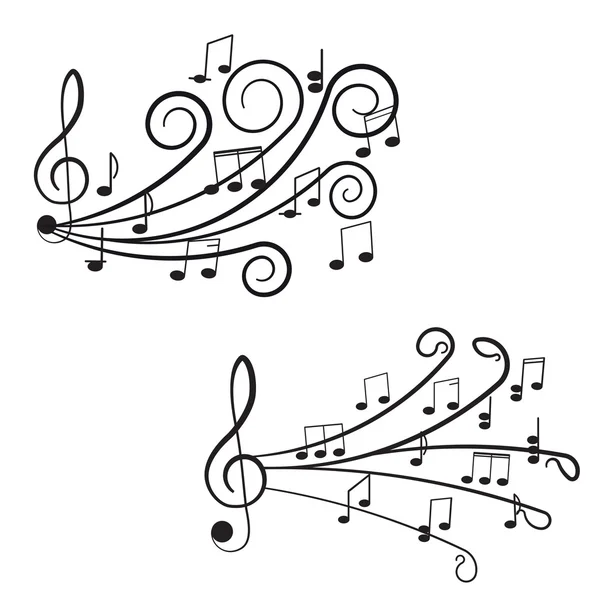 Music. Treble clef and notes — Stock Vector