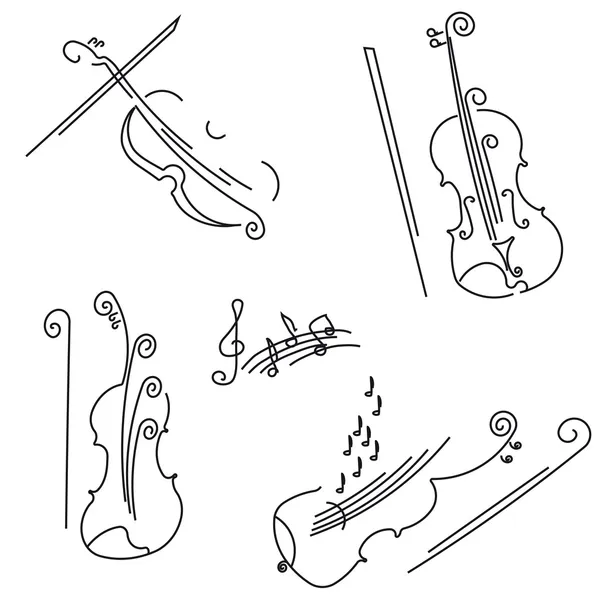 Violin. Collection for your design. — Stock Vector