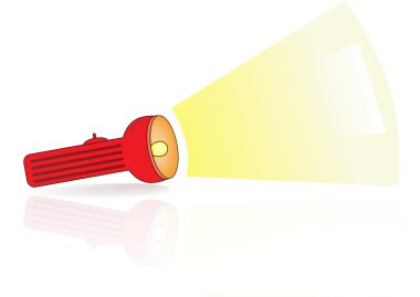 Red flashlight. A Vector illustration
