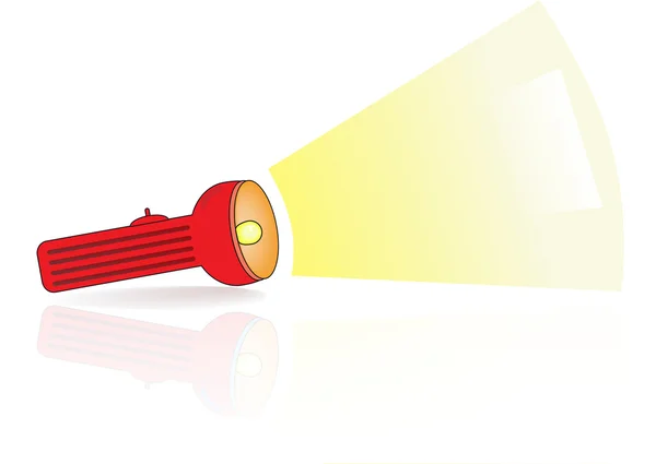 Red flashlight. A Vector illustration — Stok Vektör