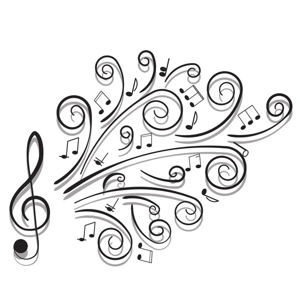 Музичні ноти. Орнамент з гойдалками на білому тлі . — стоковий вектор