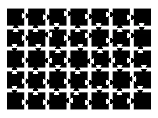 Jigsaw Puzzle template 35 pieces vector. — Stock Vector