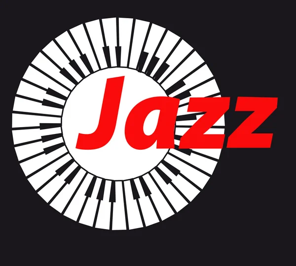 Jazz. Teclado sobre fondo oscuro. Una ilustración vectorial — Archivo Imágenes Vectoriales