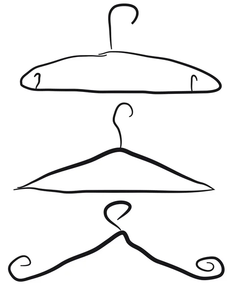 Black hangers isolated over white background. vector illustration — Stock Vector