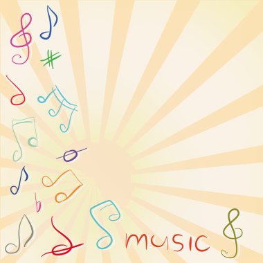 tiz nota anahtarı ve notlar müzik arka plan
