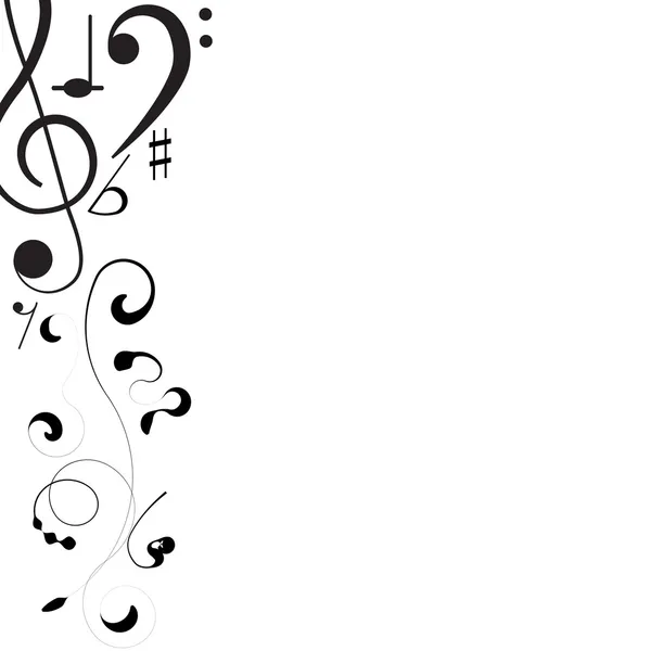 Muziek. Treble clef en notities voor uw ontwerp — Stockvector