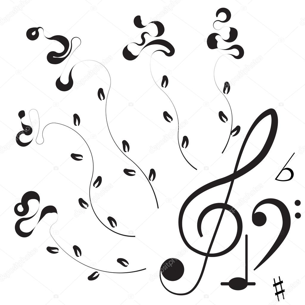 Music. Treble clef and notes for your design