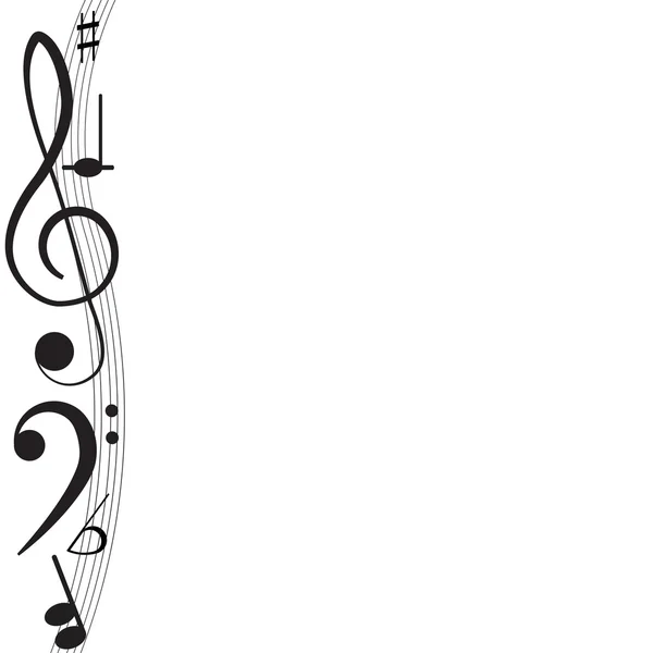 Muziek. Treble clef en notities voor uw ontwerp op een witte achtergrond. — Stockvector