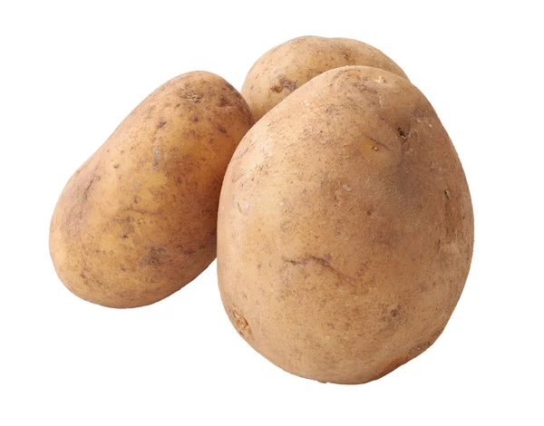 Trzy surowe ziemniaki — Zdjęcie stockowe