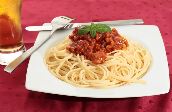 Noodles with tomato — Stock Photo, Image