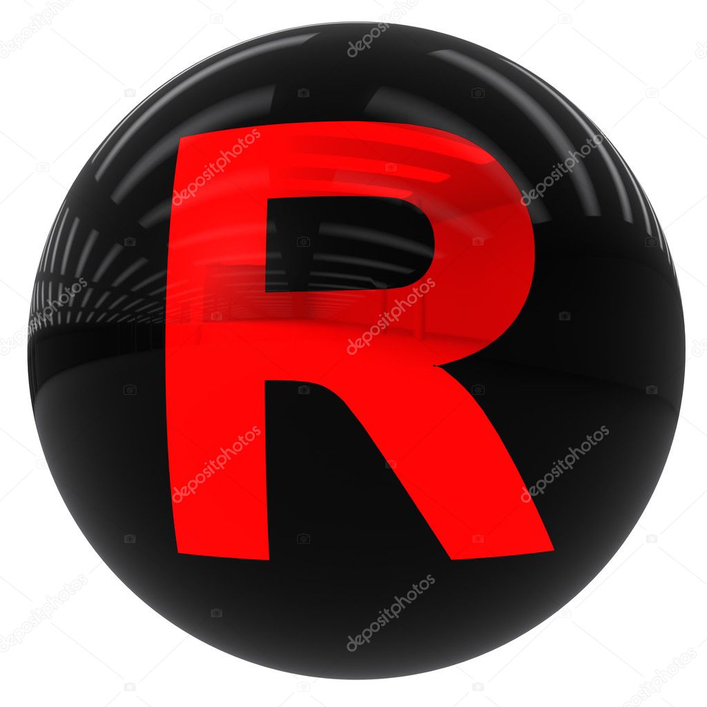 ball with the letter R