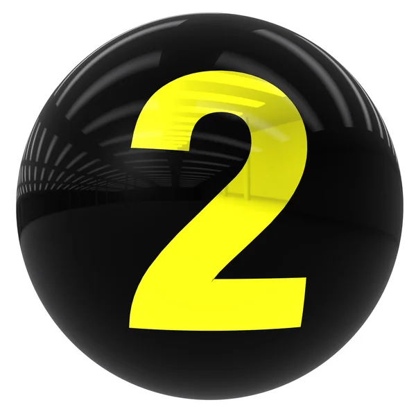 Ball with the number two — Stock Photo, Image