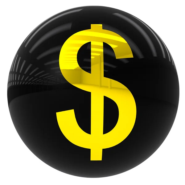 Ball with the dollar symbol — Stock Photo, Image