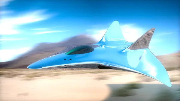 Prototype fighter plane in 3d — Stock Photo, Image