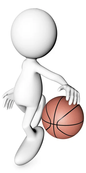 Manusia dribbling basket — Stok Foto