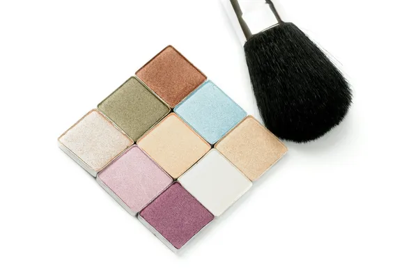 Palette für Make-up und Pinsel — Stockfoto