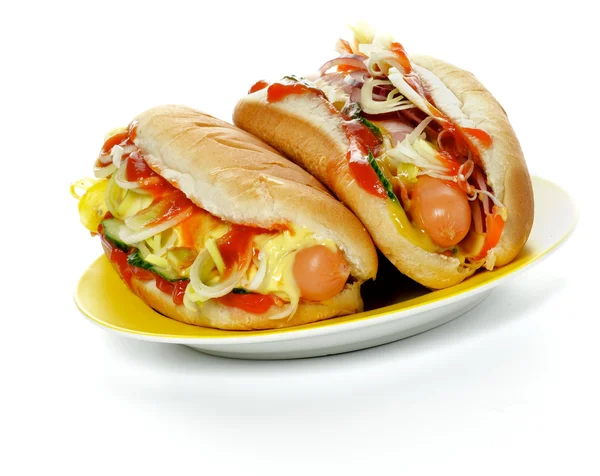 Zwei Hot Dogs Stockfoto