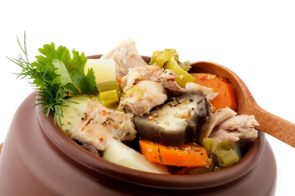 Estufado de legumes e frango saudável — Fotografia de Stock