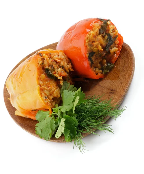 Stuffed Red and Yellow Bell Peppers — Stock Photo, Image