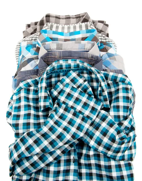 Pile de plaid manches longues hommes — Photo