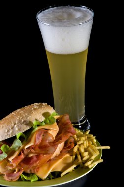Bacon Burger and Beer clipart
