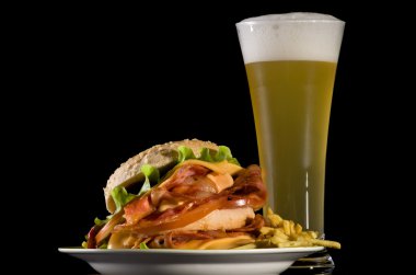 Big Burger and Wheat Beer clipart