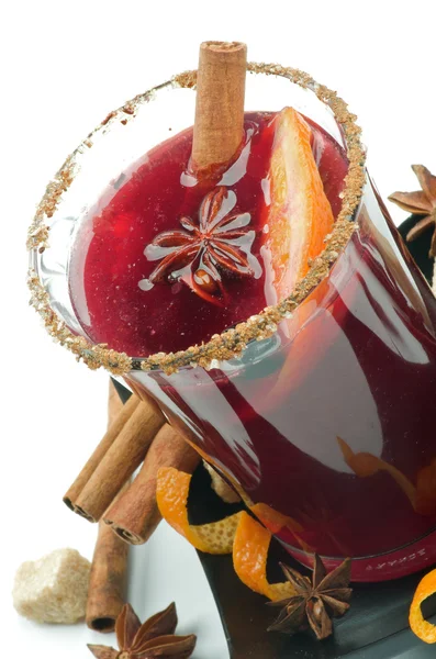 Mulled şarap ve baharatlar — Stok fotoğraf