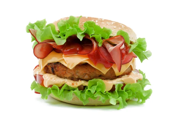 Hamburger dengan Bacon — Stok Foto