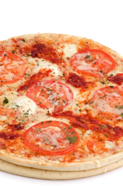 Kaas en tomaat pizza — Stockfoto