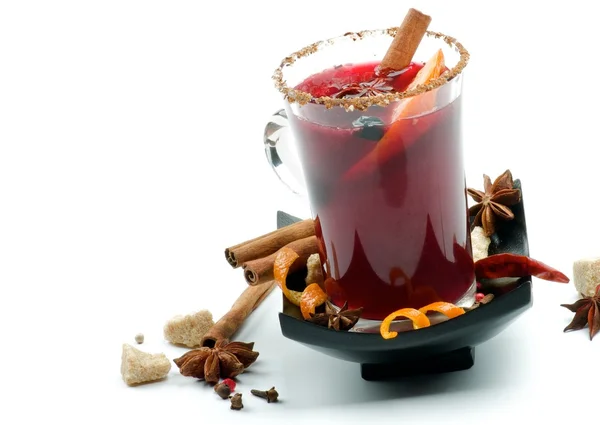 Mulled Wine and Spices — Stock Photo, Image