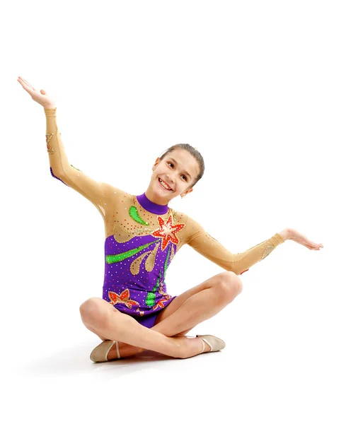 Jong meisje gymnast — Stockfoto