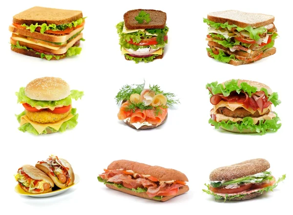 Колекція бутерброди Стокове Зображення