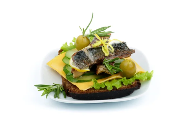 Geräucherter Sardinen-Snack — Stockfoto