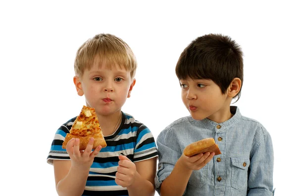 ¿Qué tipo de pizza estás comiendo? ? — Foto de Stock