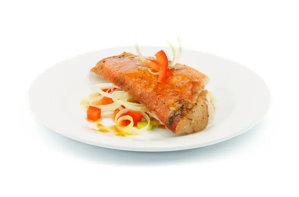 Pescado de pargo rojo asado — Foto de Stock